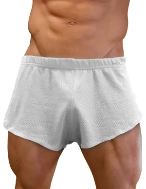 NDS Wear Mens Cotton Mesh Side Split Short White